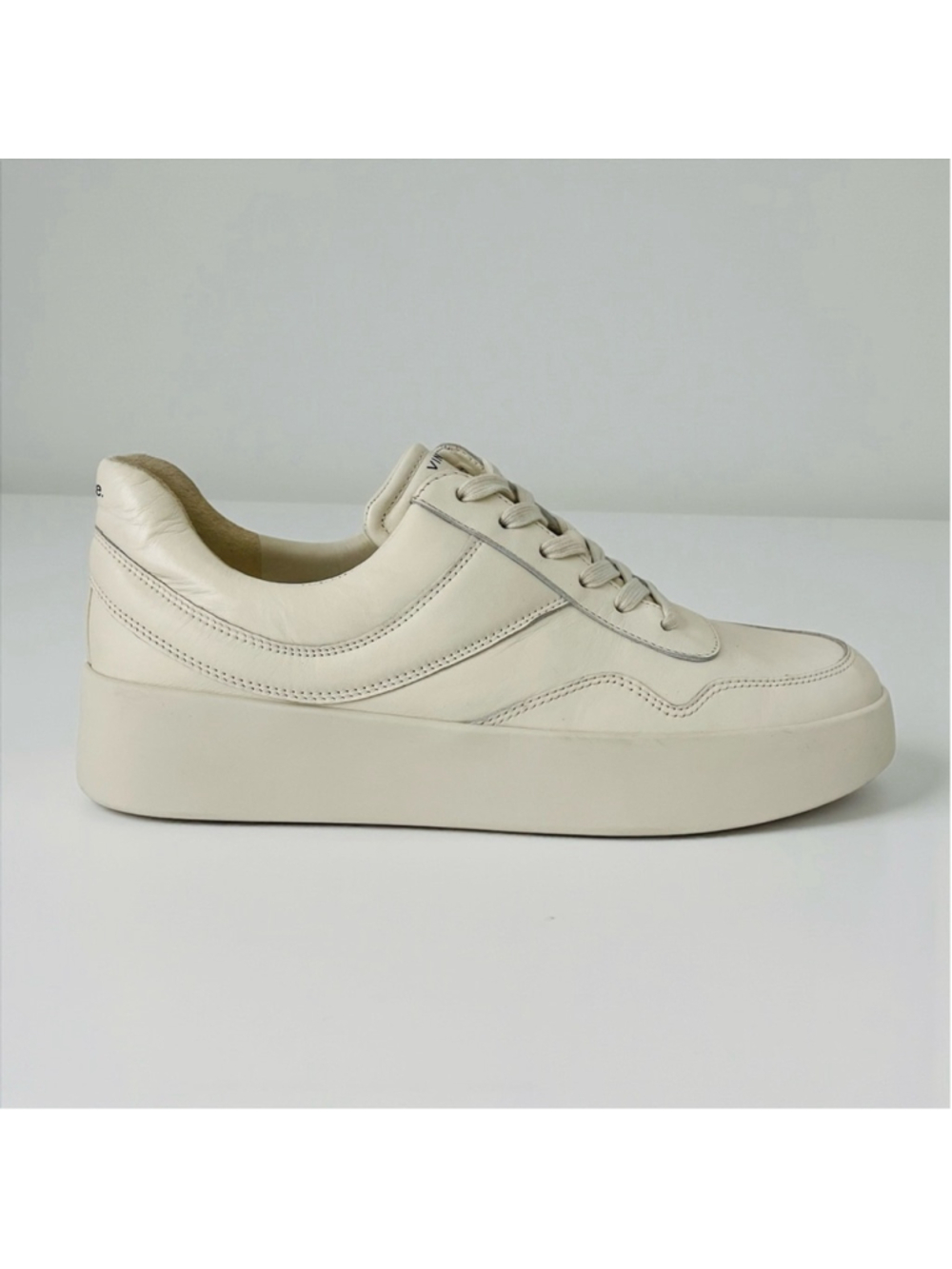 Vince Warren Court Platform Lace Up Sneakers Milk White Leather Womens 10 - Picture 5 of 16